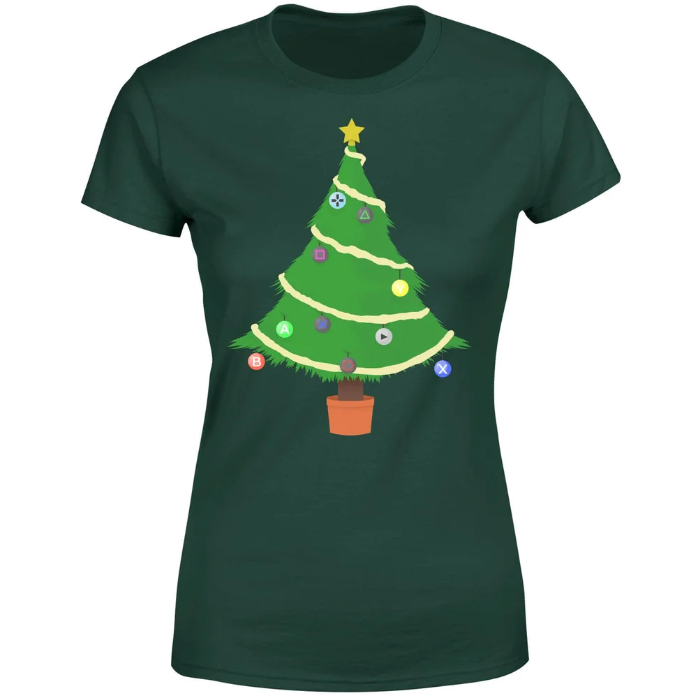 Buttons Tree Women's T-Shirt - Forest Green - S - Vert Forêt Image 1
