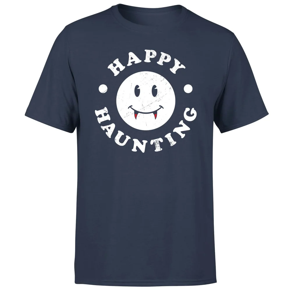 Happy Haunting T-Shirt - Navy - S - Navy Image 1