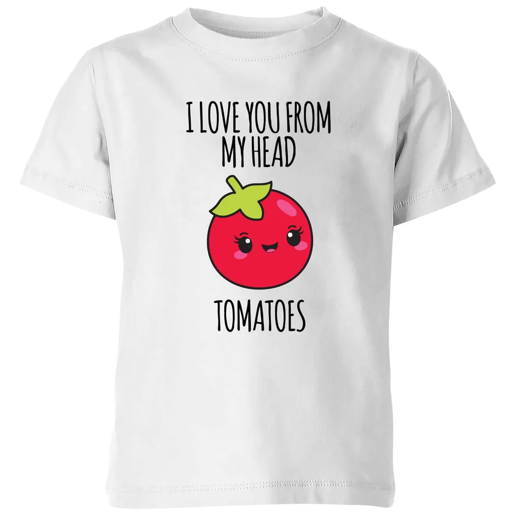 My Little Rascal I Love You From My Head Tomatoes Kids' T-Shirt - White - 3-4 ans - Blanc Image 1