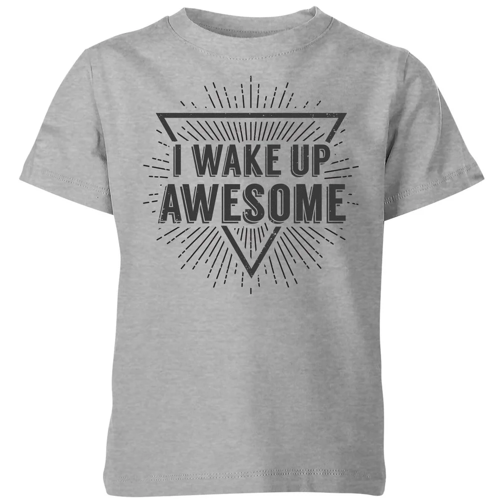 I Wake up Awesome Kids' T-Shirt - Grey - 3-4 ans - Gris Image 1