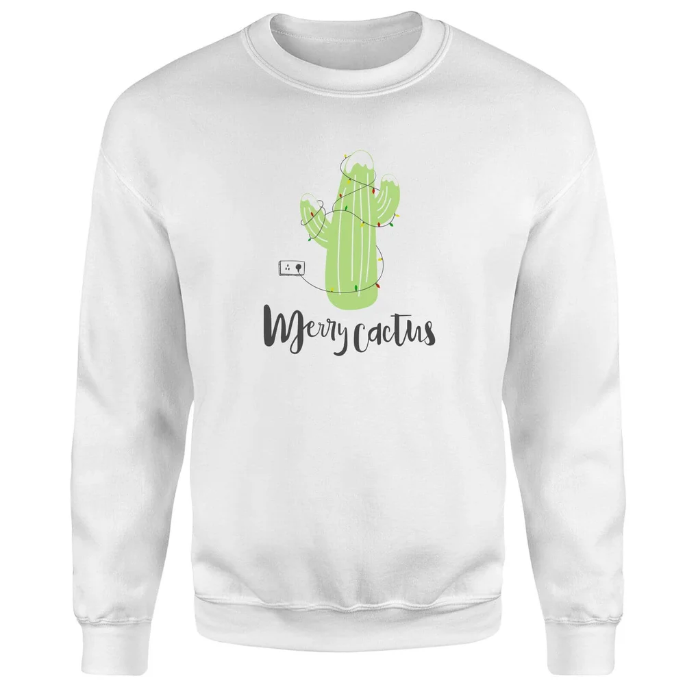 Pull de Noël Homme Merry Cactus - Blanc - S - Blanc Image 1