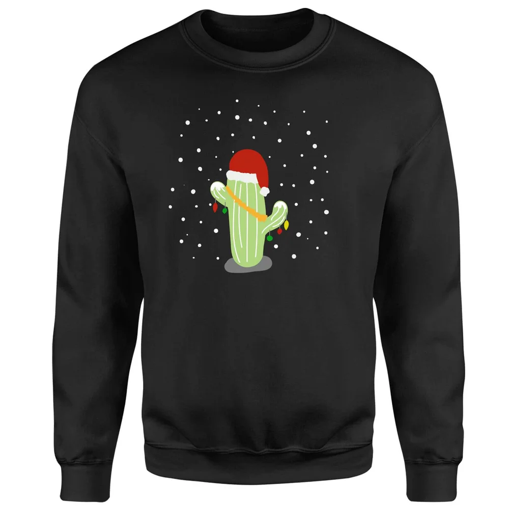 Pull de Noël Homme Cactus Santa Hat - Noir - S Image 1