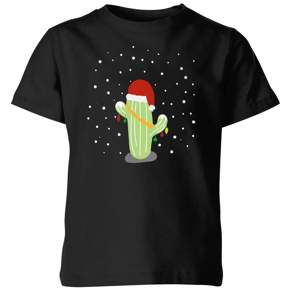 Cactus Santa Hat Kids' T-Shirt - Black - 3-4 ans - Noir Image 1