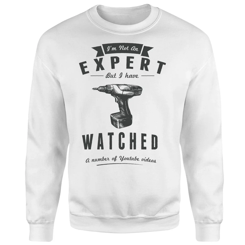 Im not an Expert Sweatshirt - White - S - Blanc Image 1
