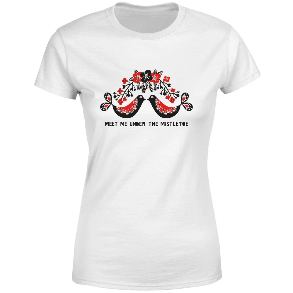 Meet Me Underneath The Mistletoe Women's T-Shirt - White - S - Blanc Image 1