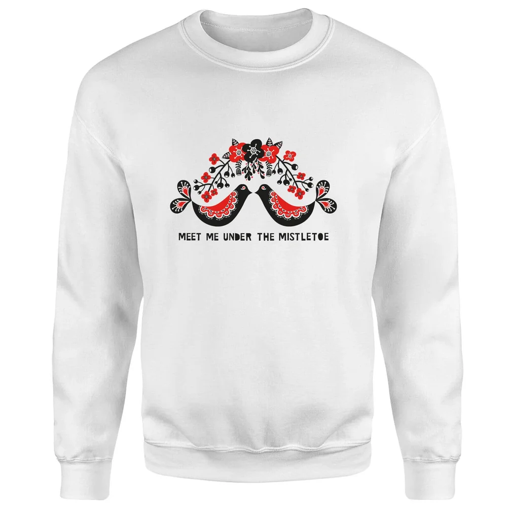 Pull de Noël Homme Meet Me Underneath The Mistletoe - Blanc - S - Blanc Image 1