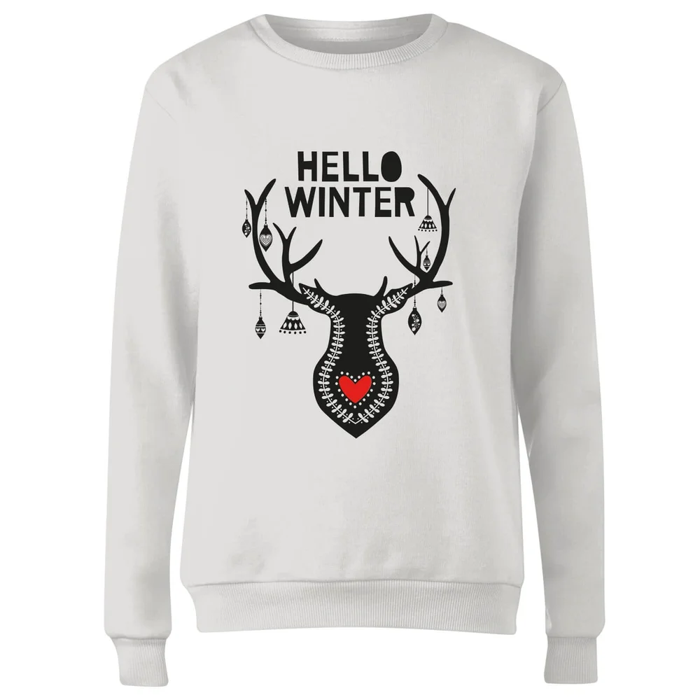 Pull de Noël Femme Hello Winter - Blanc - S - Blanc Image 1