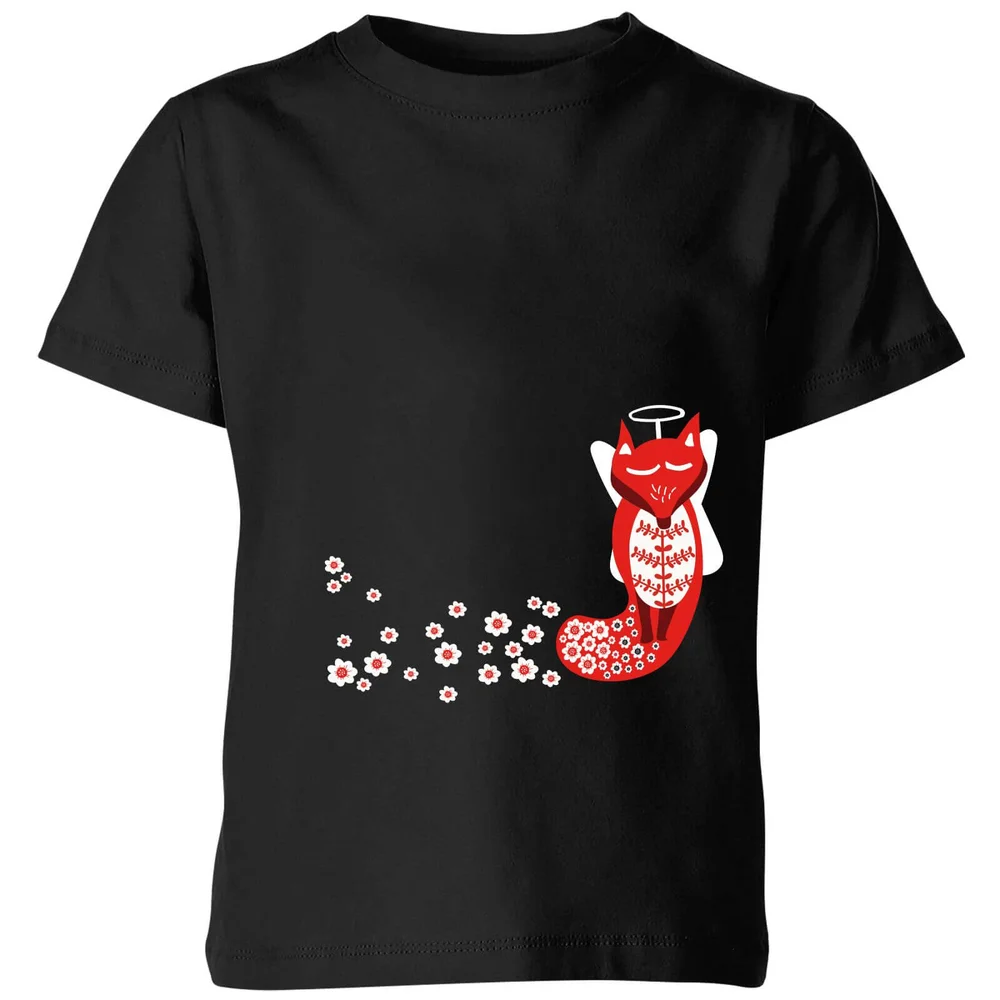 Flower Fox Kids' T-Shirt - Black - 3-4 ans - Noir Image 1