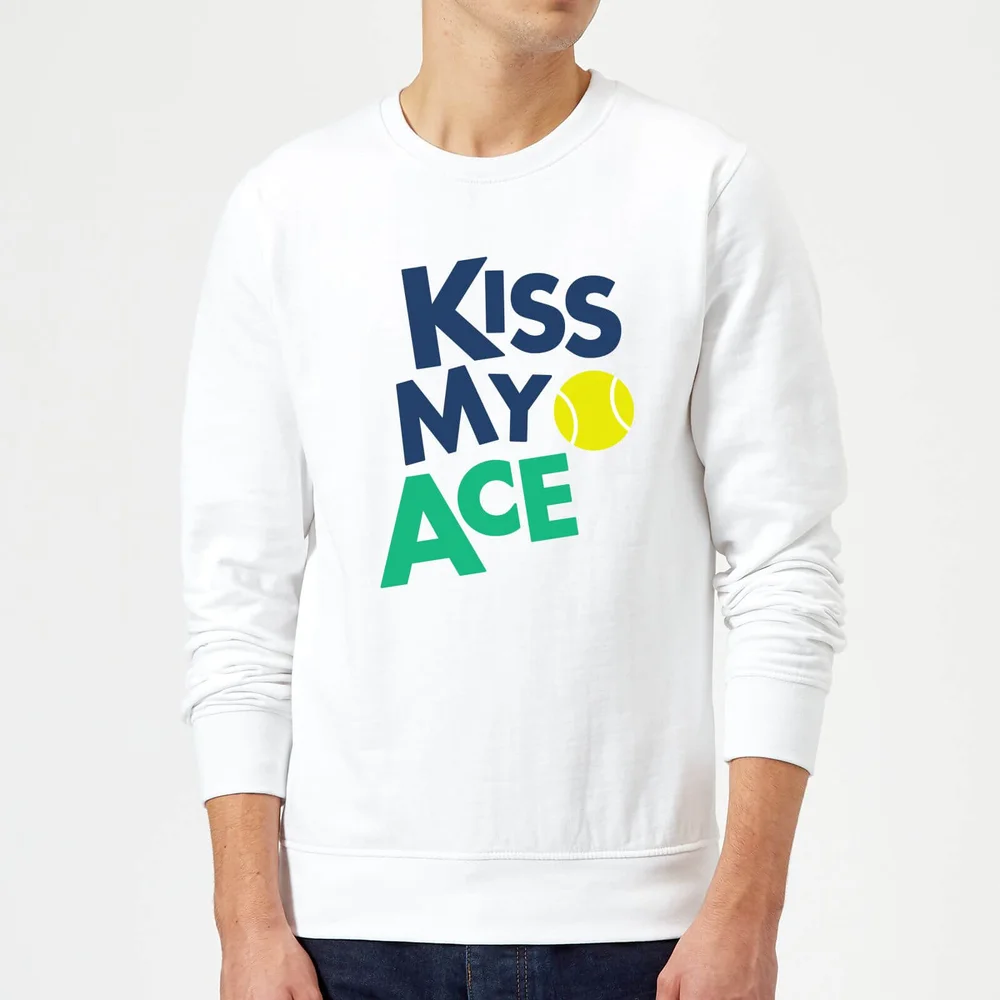 Kiss my Ace Sweatshirt - White - S - Blanc Image 1