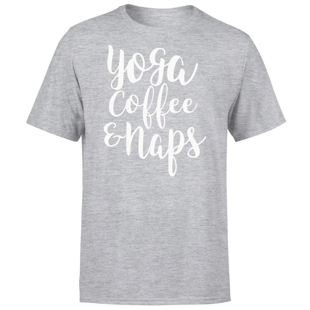 Yoga Coffee and Naps T-Shirt - Grey - S - Gris Image 1