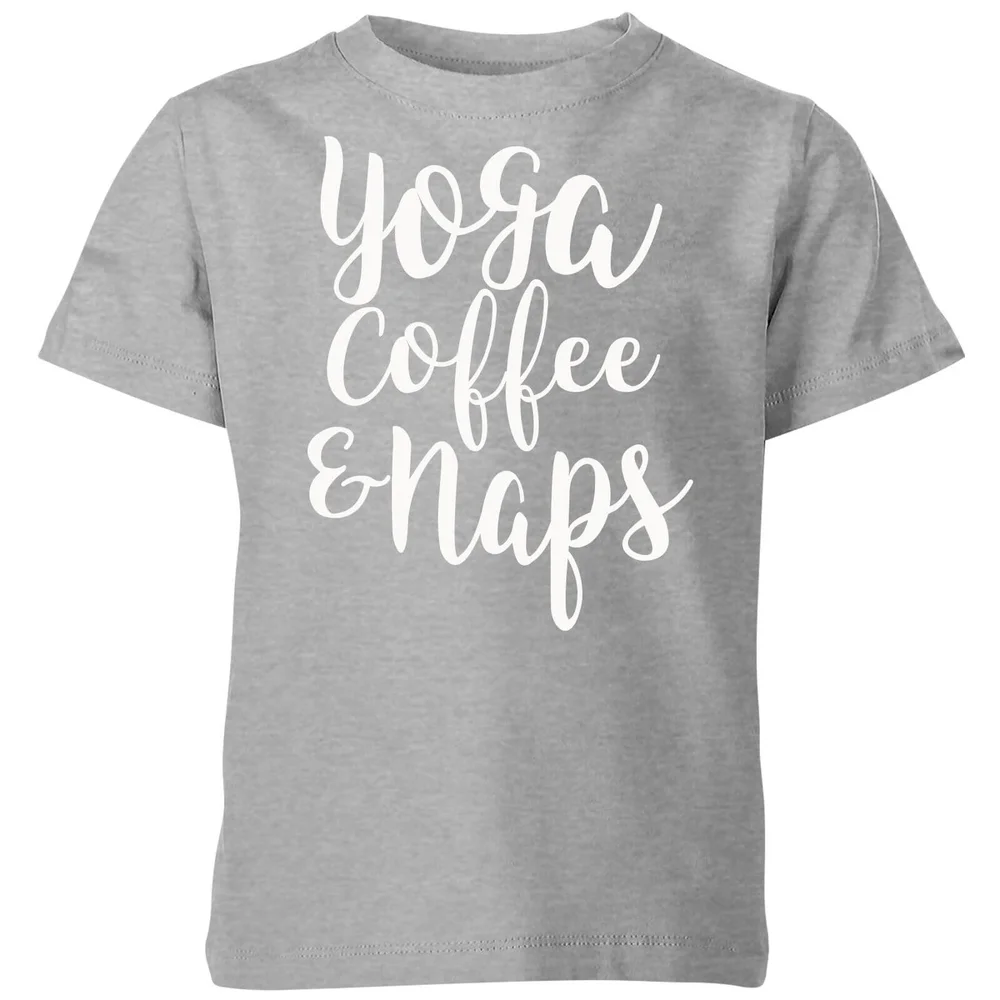 Yoga Coffee and Naps Kids' T-Shirt - Grey - 3-4 ans - Gris Image 1