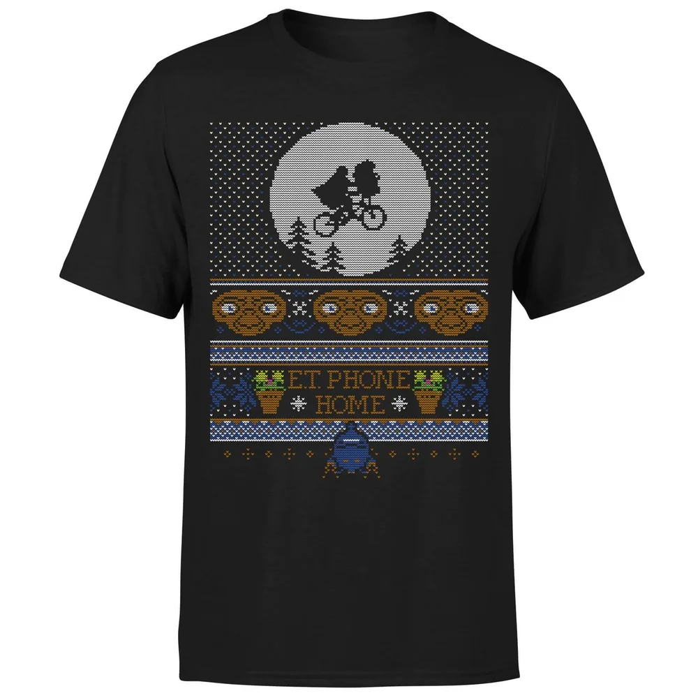 T-Shirt de Noël Homme E.T Téléphone Maison - Noir - M Image 1