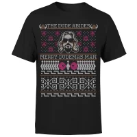 T-Shirt Homme The Dude Abides Merry Dudemas - Noir