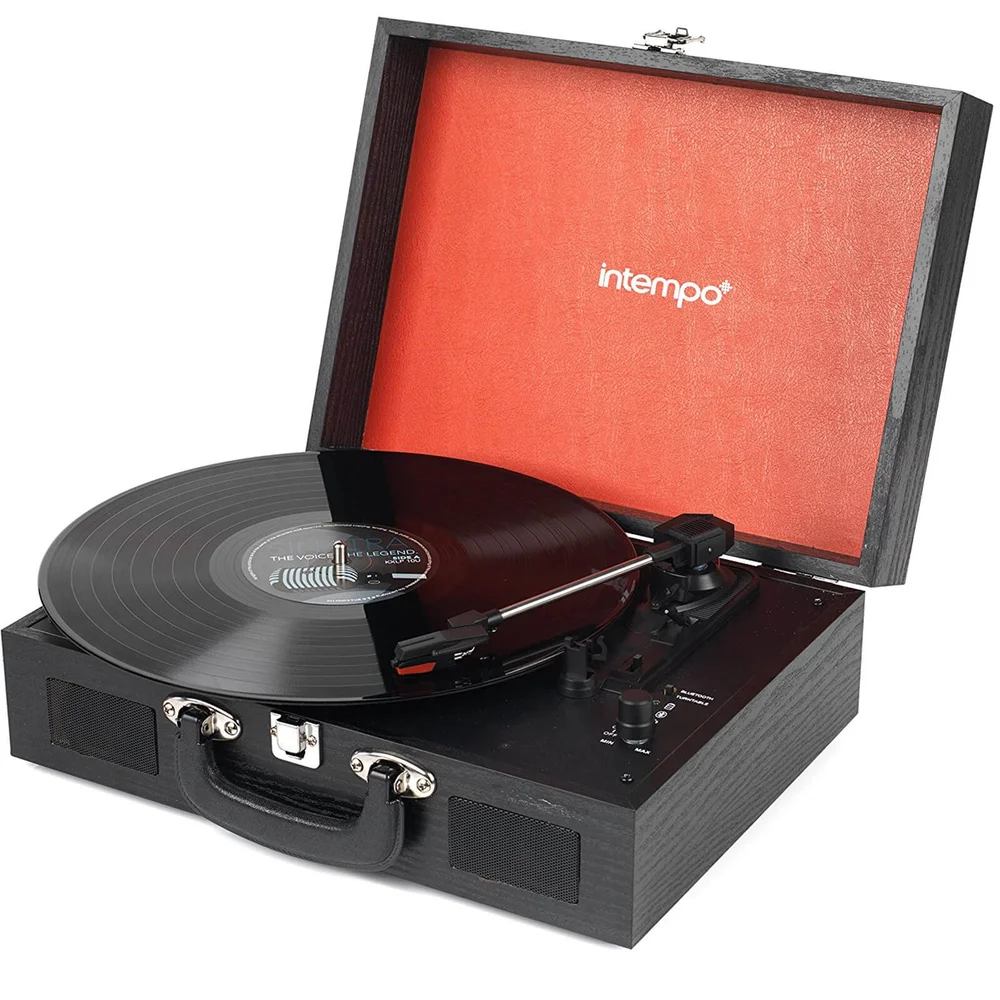 Tourne-Disque Bluetooth avec Haut-Parleurs Intégrés Intempo 3 Vitesses - Noir Image 1
