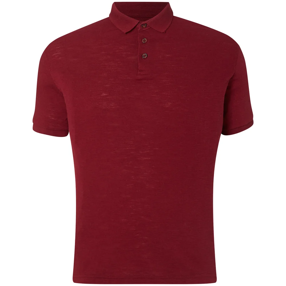 Polo Homme Slub D-Struct - Bordeaux - S - Burgundy Image 1