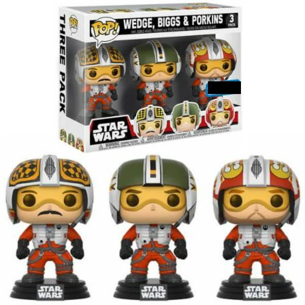 Lot de 3 Figurines Pop! EXC Wedge, Biggs & Porkins - Pilotes Star Wars Image 1