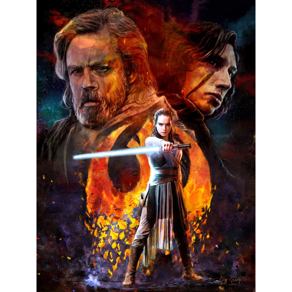 Lithographie Star Wars Les Derniers Jedi "Disturbance" Cliff Cramp (53 cm x 71 cm) Exclusivité Zavvi Limitée à 250 copies Image 1