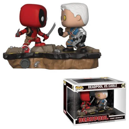 Lot de 2 Figurines Pop! Deadpool vs Cable - Comic Moments Image 1