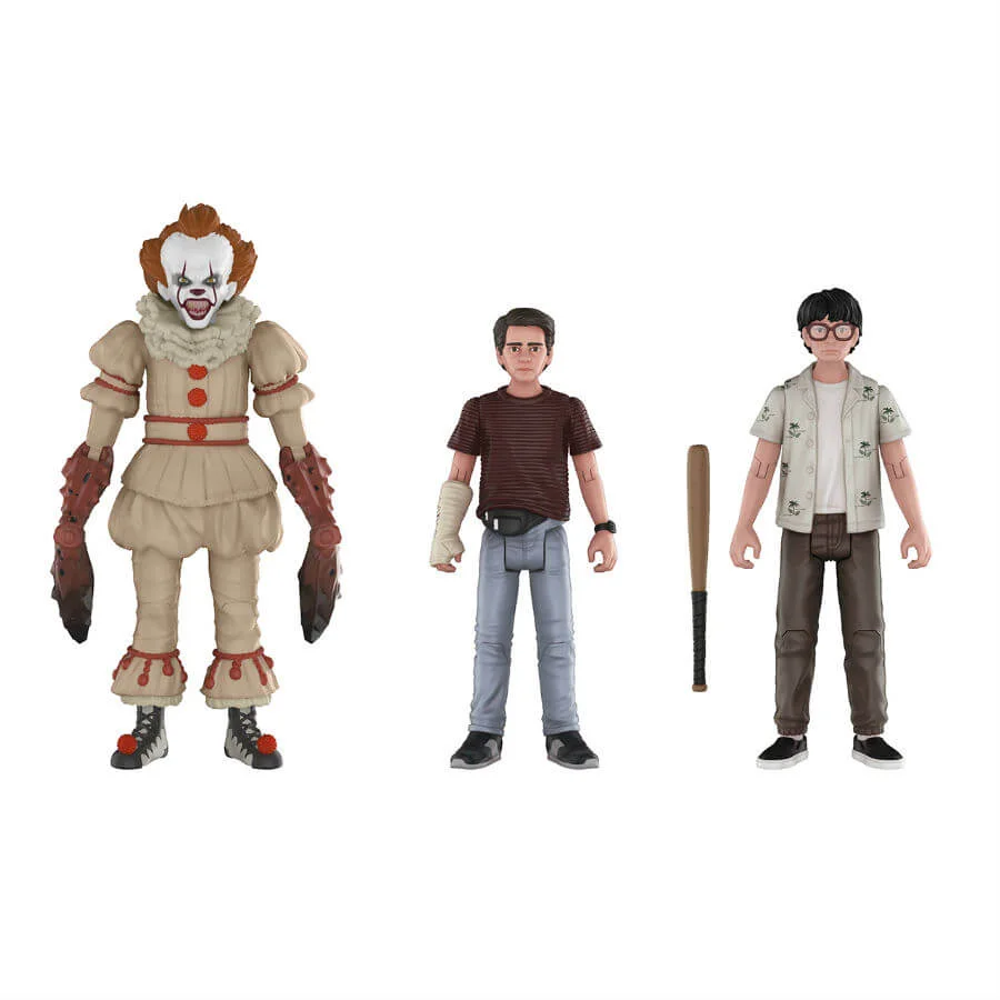 Lot de 3 Figurines Ça - Pennywise (Grippe-Sou), Richie, Eddie (Série 3) Image 1