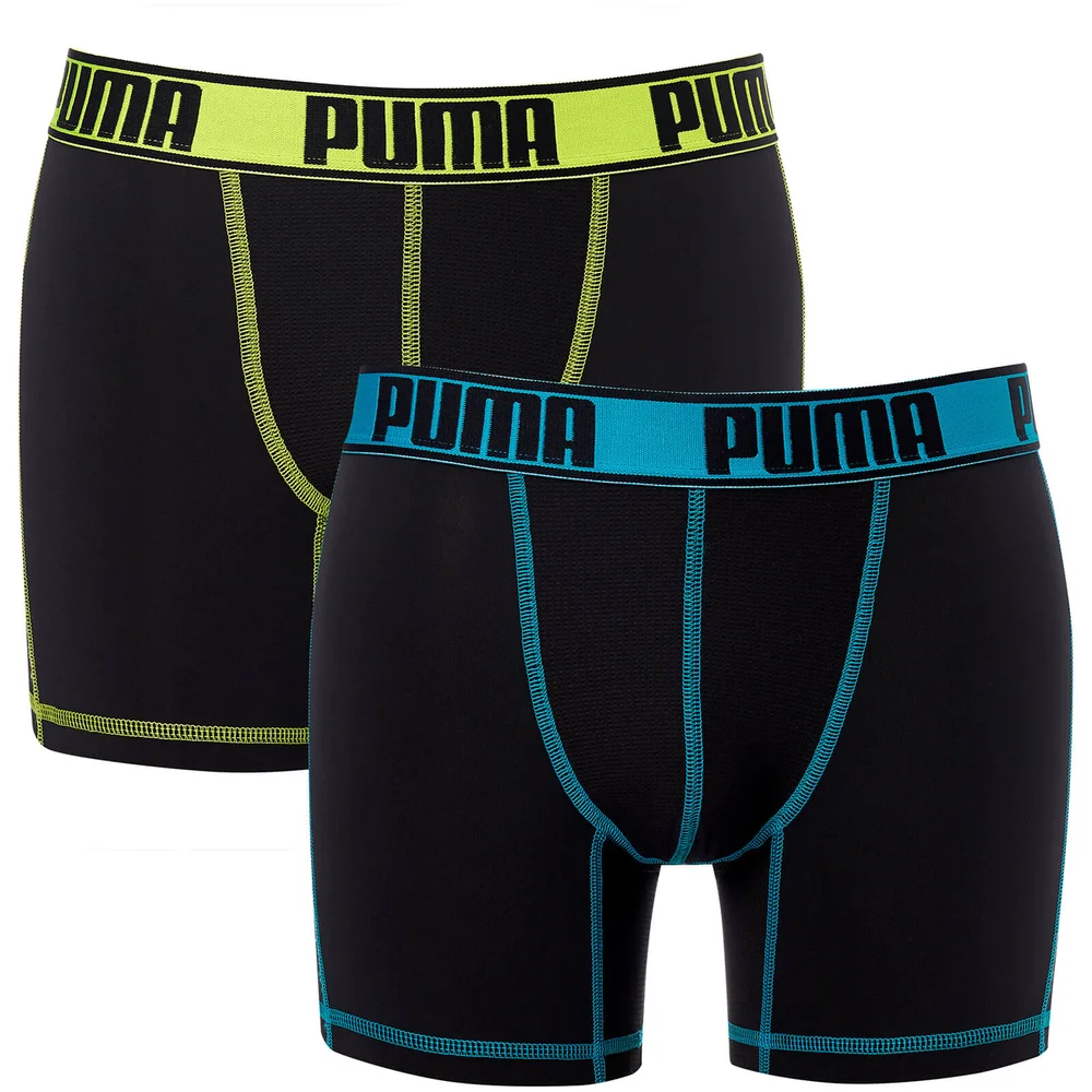 Lot de 2 Boxers Active PUMA - Noir / Bleu / Vert Ctron - S - Noir Image 1