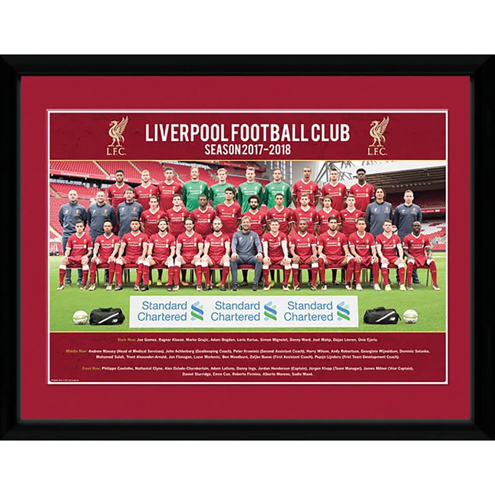 Liverpool Team Photo 17/18 Framed Photograph 12 x 16 Inch Image 1