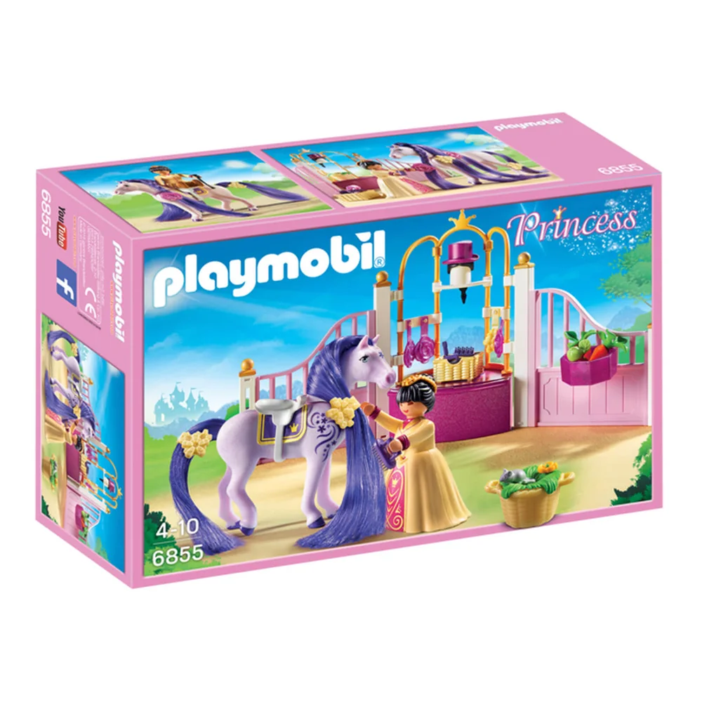 Playmobil : Écurie avec cheval à coiffer et princesse (6855) Image 1