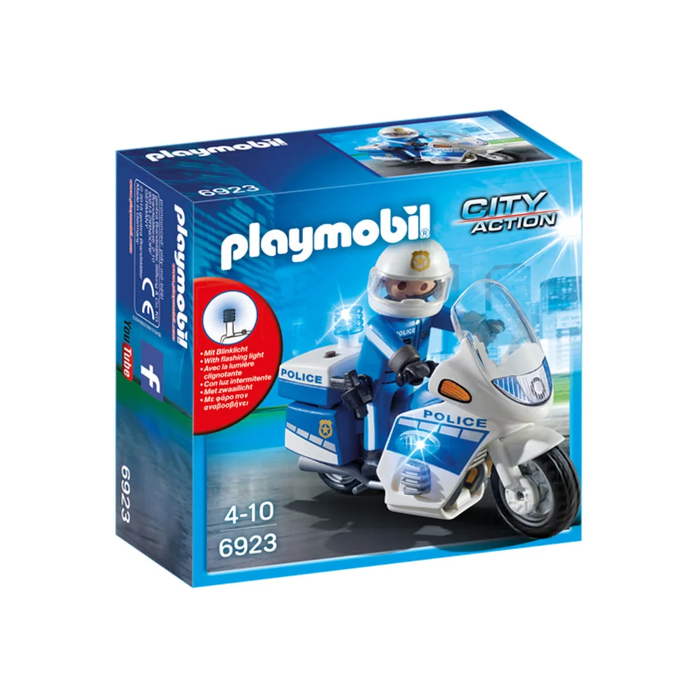 Playmobil : Moto de policier avec gyrophare (6923) Image 1