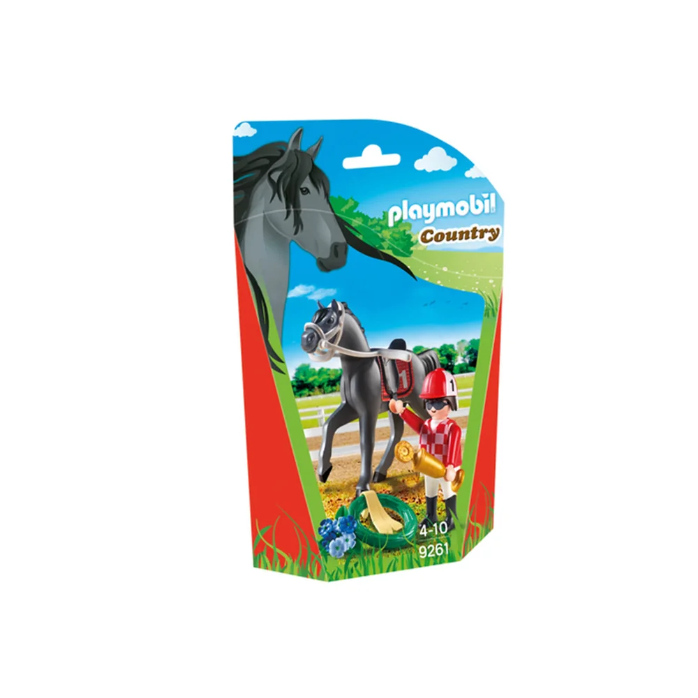 Playmobil Country : Jockey avec cheval de course (9261) Image 1
