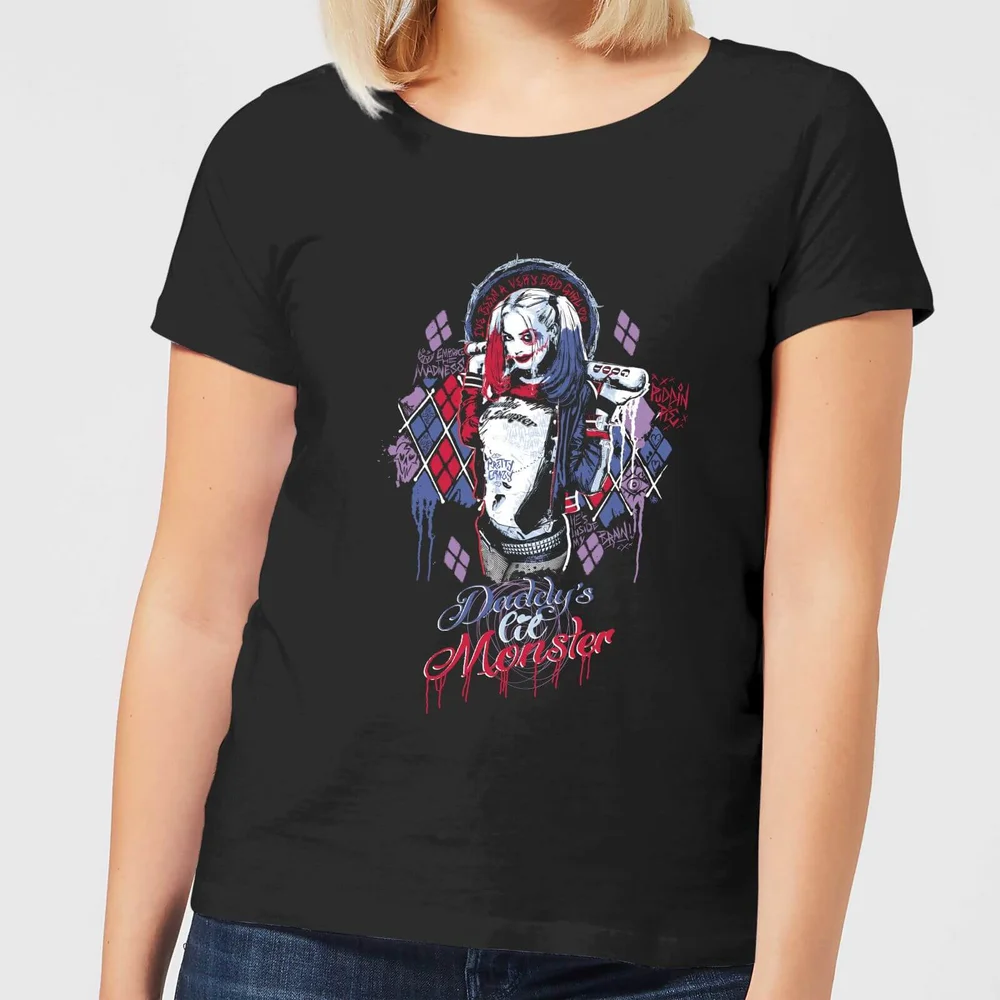 T-Shirt Femme Daddy's Lil Monster Harley Quinn - Suicide Squad (DC Comics) - Noir - S Image 1
