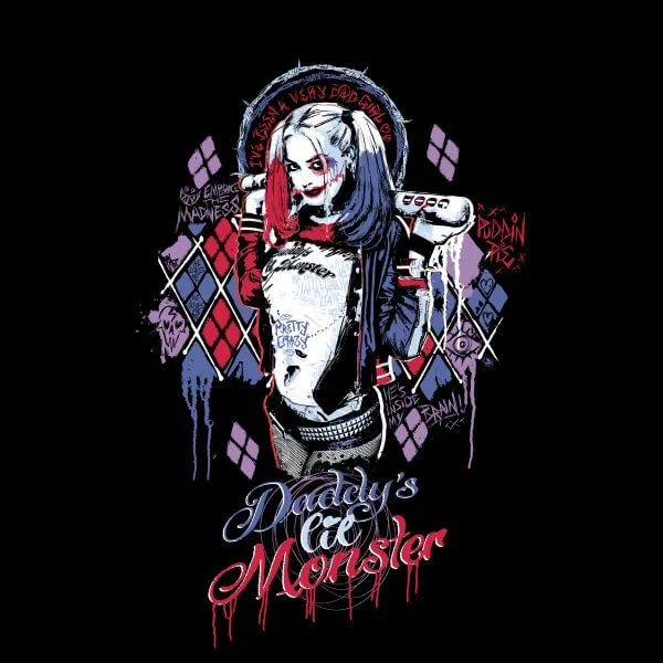 T-Shirt Femme Daddy's Lil Monster Harley Quinn - Suicide Squad (DC Comics) - Noir