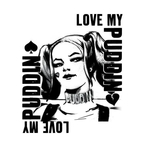 T-Shirt Homme Harley Quinn Love Puddin - Suicide Squad (DC Comics) - Blanc
