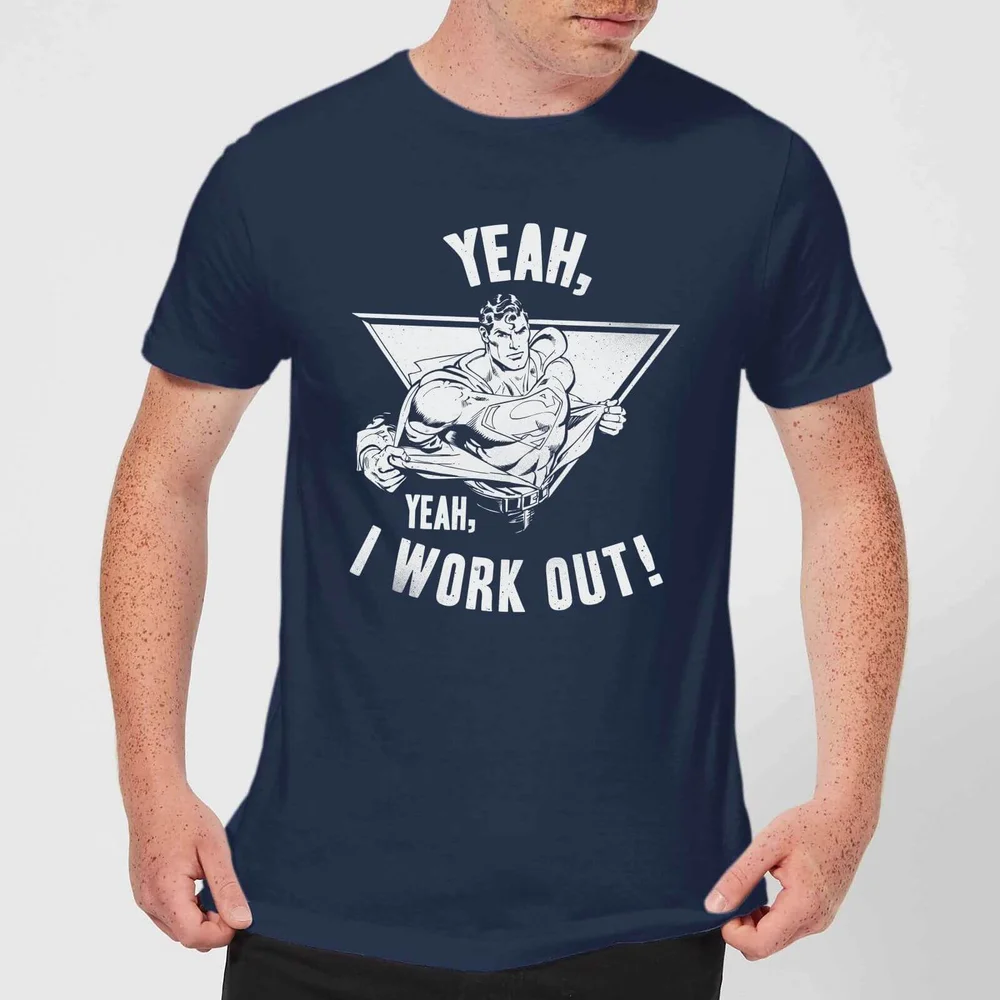 T-Shirt Homme I Work Out - Superman (DC Comics) - Bleu Marine - S Image 1