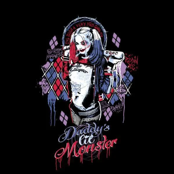Sweat Homme Harley Quinn Daddy's Lil Monster - Suicide Squad (DC Comics) - Noir