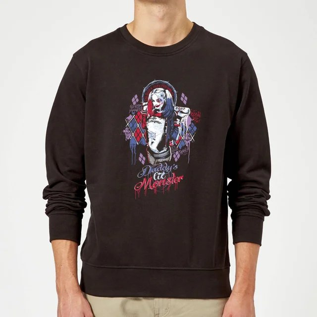 Sweat Homme Harley Quinn Daddy's Lil Monster - Suicide Squad (DC Comics) - Noir
