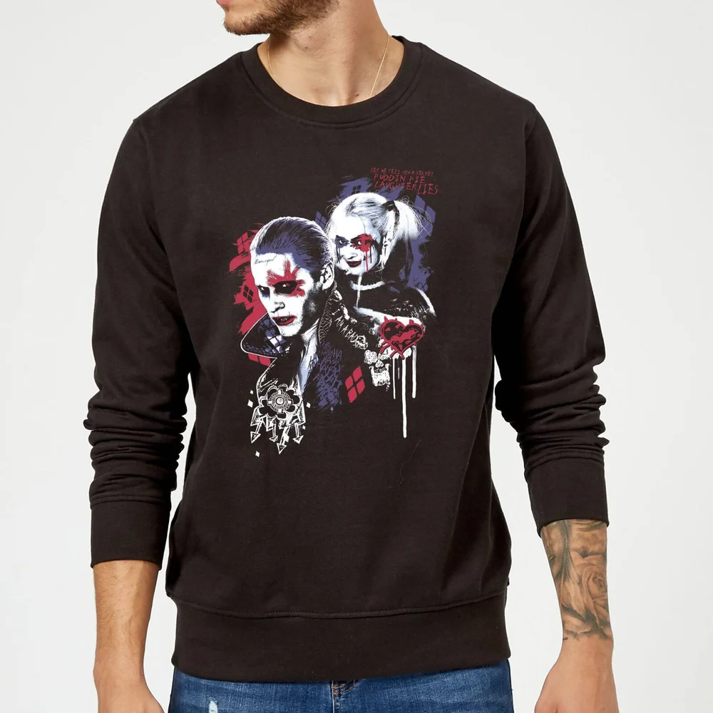 Sweat Homme Harley Quinn et le Joker (DC Comics) - Noir - S Image 1