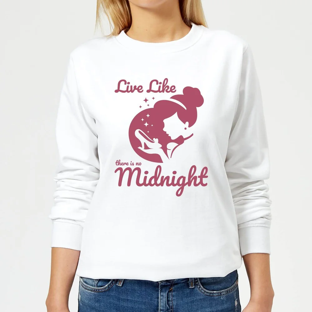Sweat Femme Vis Comme S'il N'y Avait Pas de Minuit - Cendrillon (Princesse Disney) - Blanc - S - Blanc Image 1