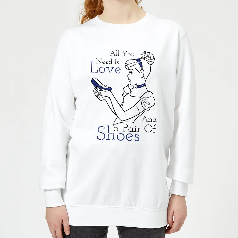 Sweat Femme Amour et Chaussures - Cendrillon (Princesse Disney) - Blanc - S Image 1