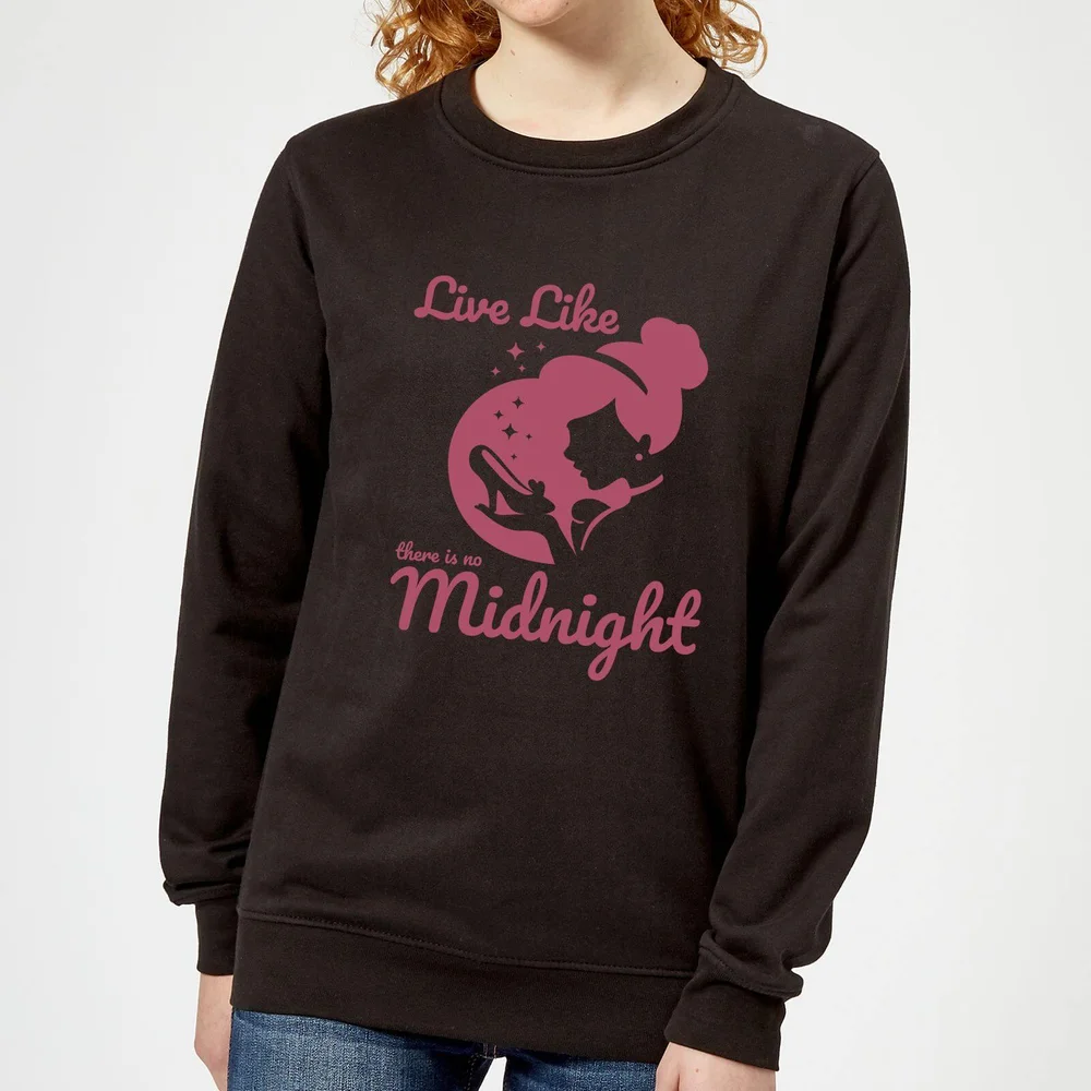 Sweat Femme Vis Comme S'il N'y Avait Pas de Minuit - Cendrillon (Princesse Disney) - Noir - S Image 1