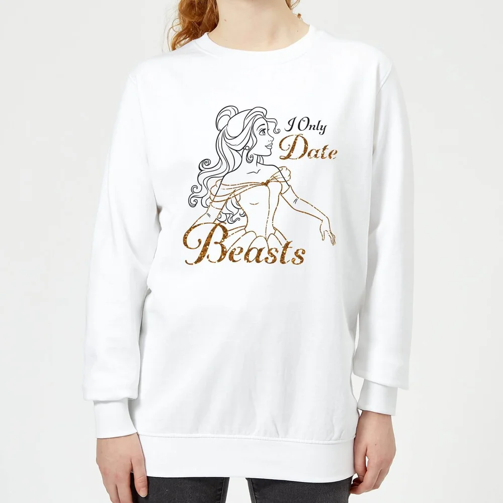 Sweat Femme La Belle et La Bête - Je Ne Sors qu'Avec des Bêtes (Disney) - Blanc - S Image 1