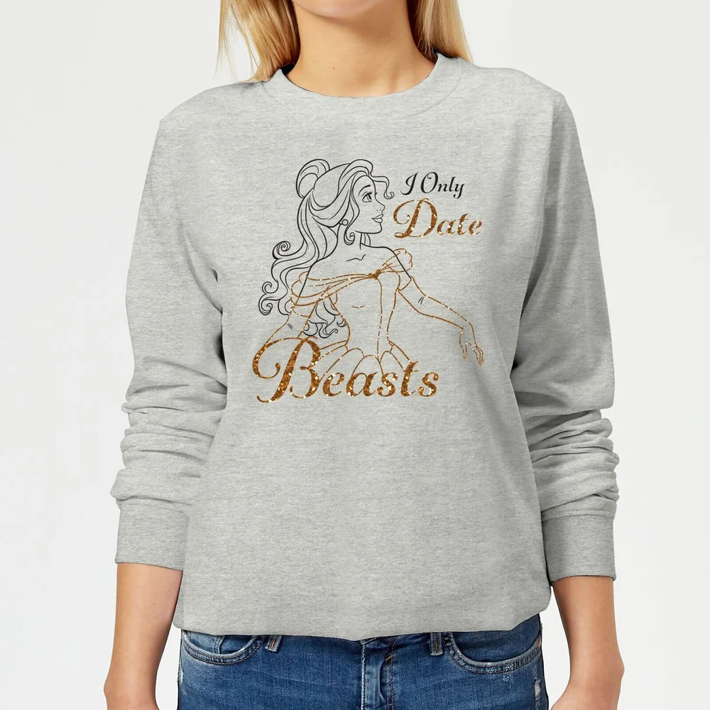 Sweat Femme La Belle et La Bête - Je Ne Sors qu'Avec des Bêtes (Disney) - Gris - 3XL Image 1