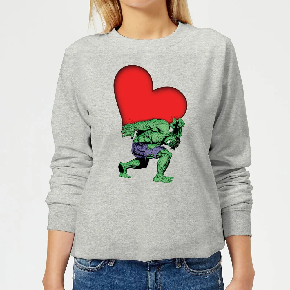 Sweat Femme Avengers Hulk Cœur (Marvel) - Gris - 3XL - Gris Image 1