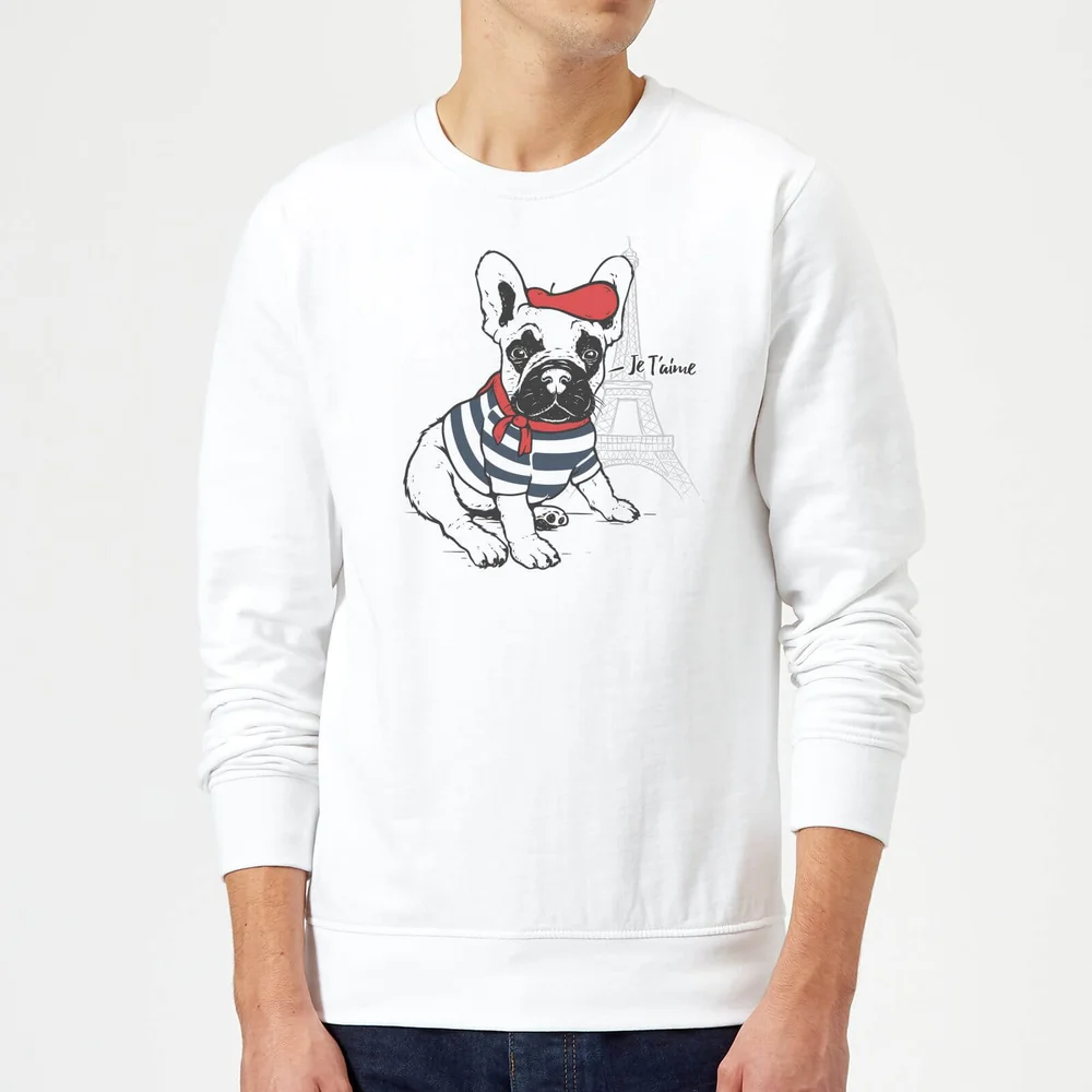Sweat Homme Je T'Aime Bouledogue Français - Blanc - S - Blanc Image 1