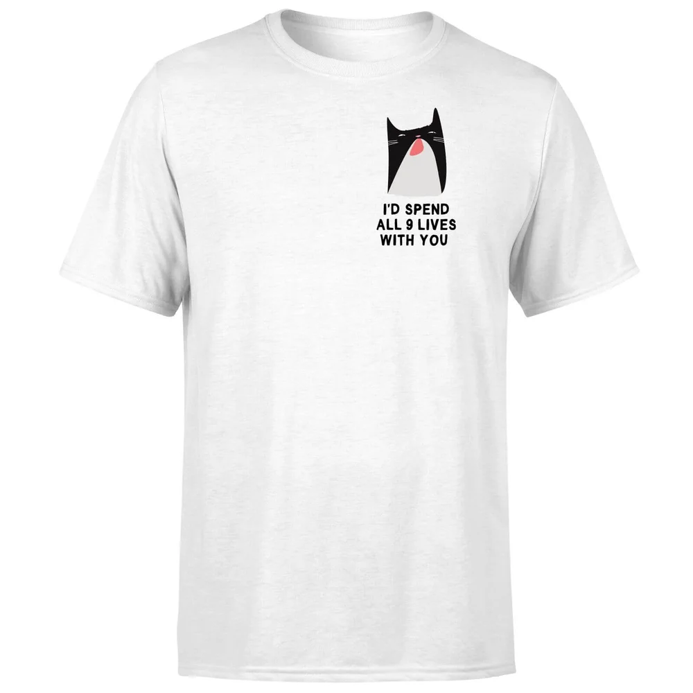 T-Shirt Homme I'd Spend All 9 Lives With You - Blanc - S - Blanc Image 1