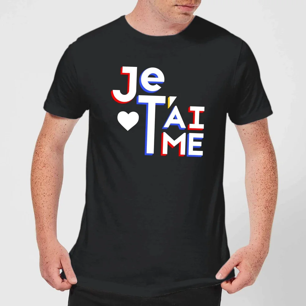 T-Shirt Homme Je T'aime - Noir - S - Noir Image 1