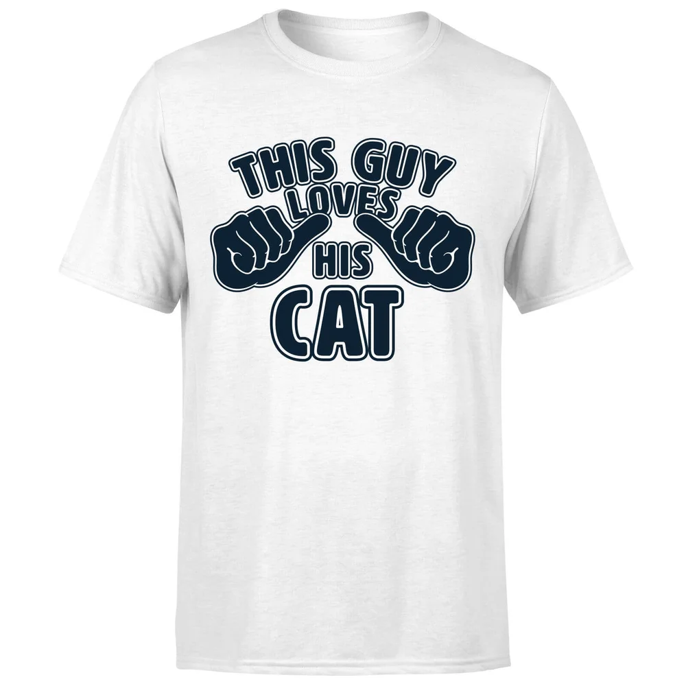 T-Shirt Homme This Guy Loves His Cat - Blanc - S - Blanc Image 1
