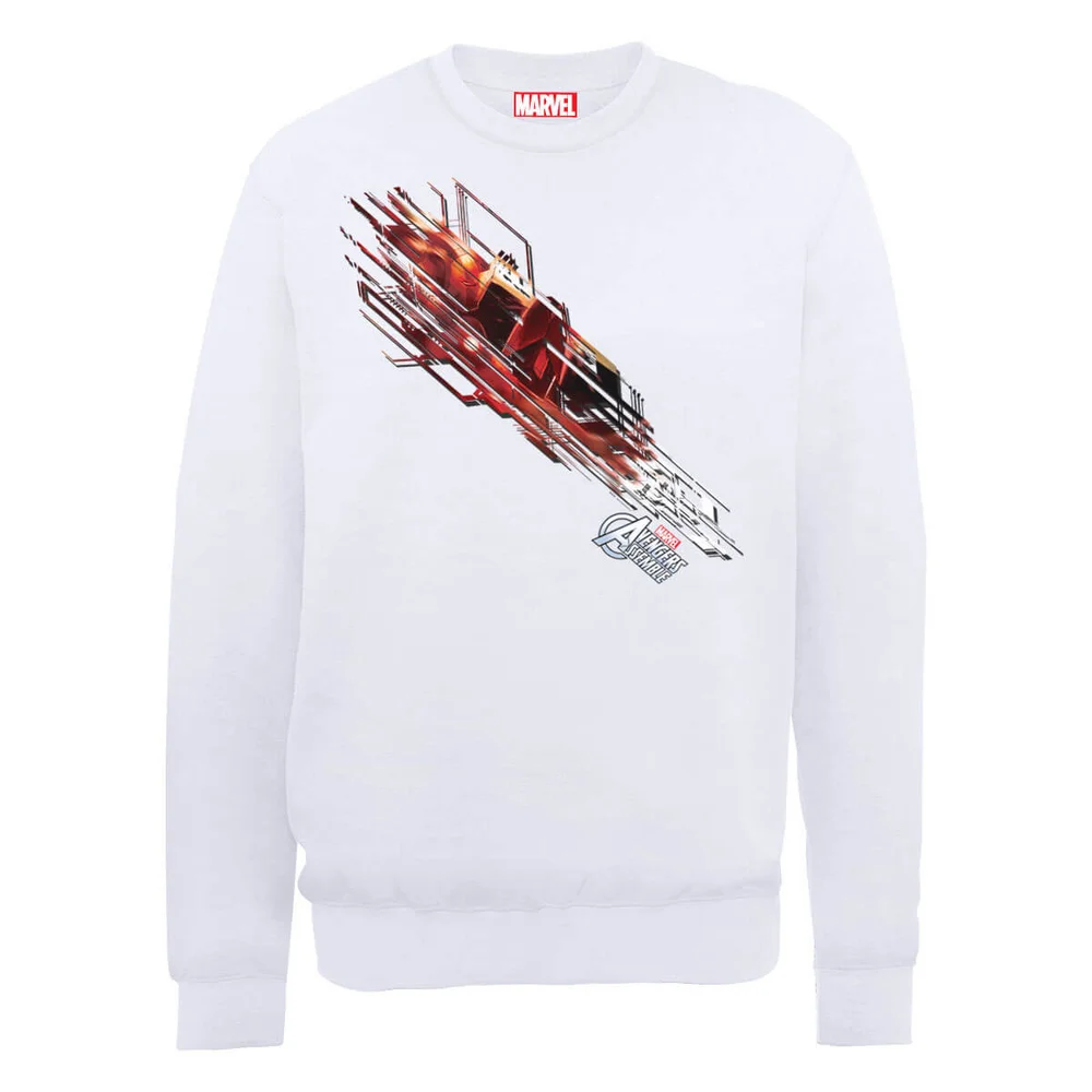 Sweat Homme Marvel Avengers Assemble - Iron Man Shooting Explosion - Blanc - S - Blanc Image 1