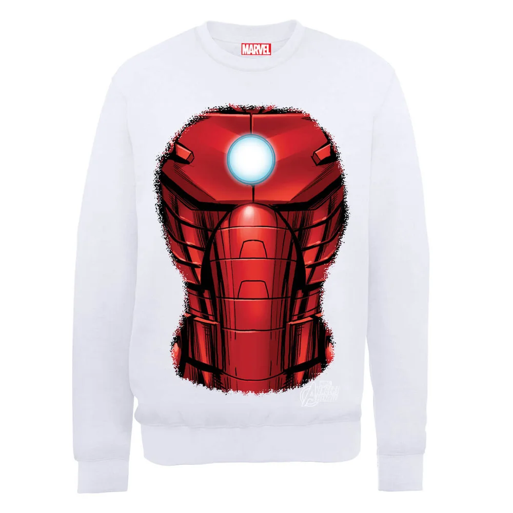 Sweat Homme Marvel Avengers Assemble - Torse Iron Man Explosion - Blanc - S - Blanc Image 1