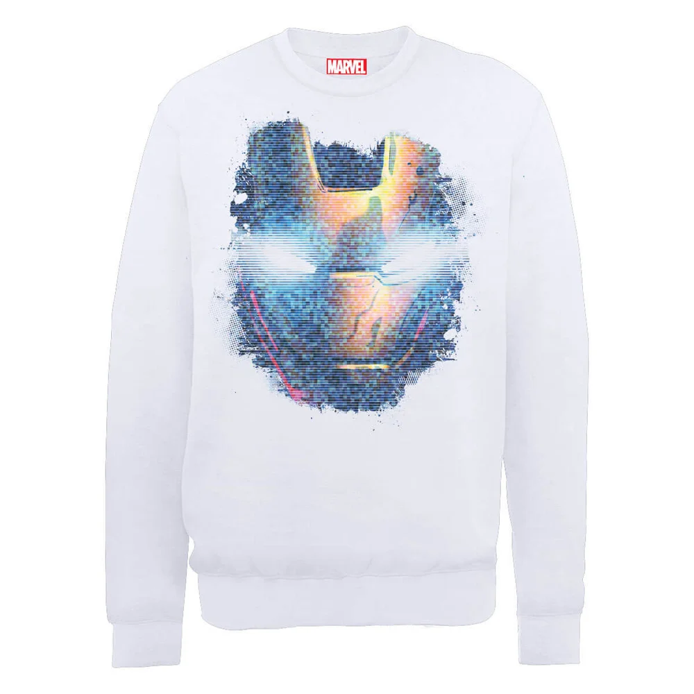 Sweat Homme Marvel Avengers Assemble - Iron Man Tête Abimée - Blanc - S Image 1