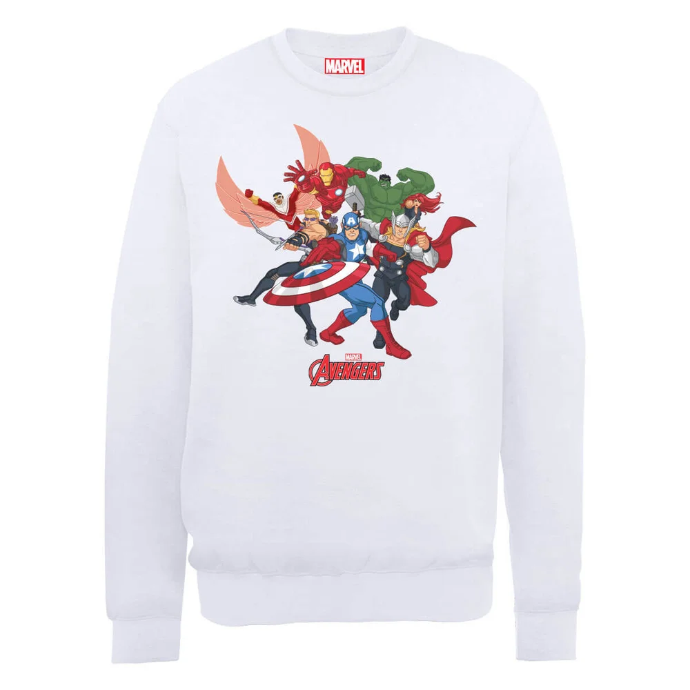 Sweat Homme Marvel Avengers Assemble - Comic Team - Blanc - S - Blanc Image 1