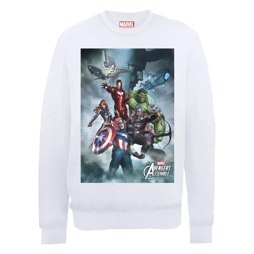 Sweat Homme Marvel Avengers Assemble - Team Montage - Blanc - S - Blanc Image 1